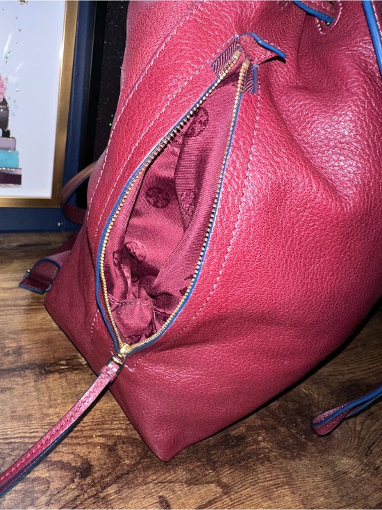 Tory Burch Marion Leather Backpack Burgundy/Oxblood main image 8